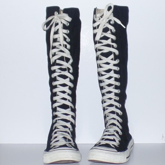 converse knee high lace up shoes